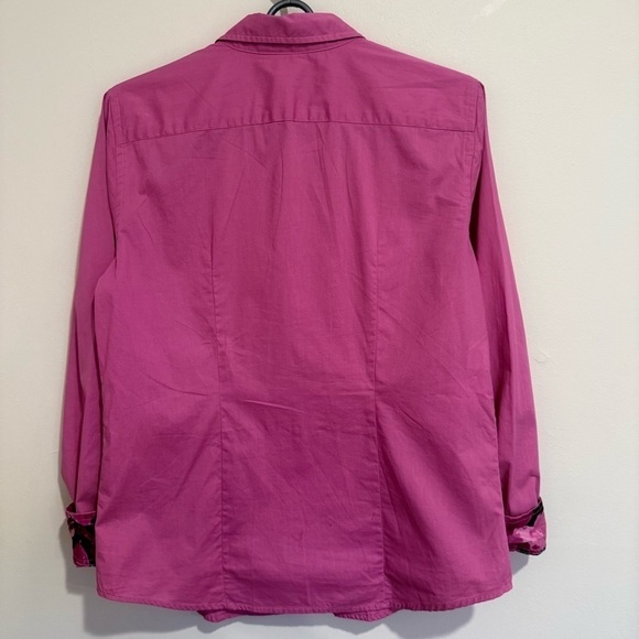 Jones New York Signature Pink Button-Up Shirt with Floral Accents size Medium - Picture 2 of 10